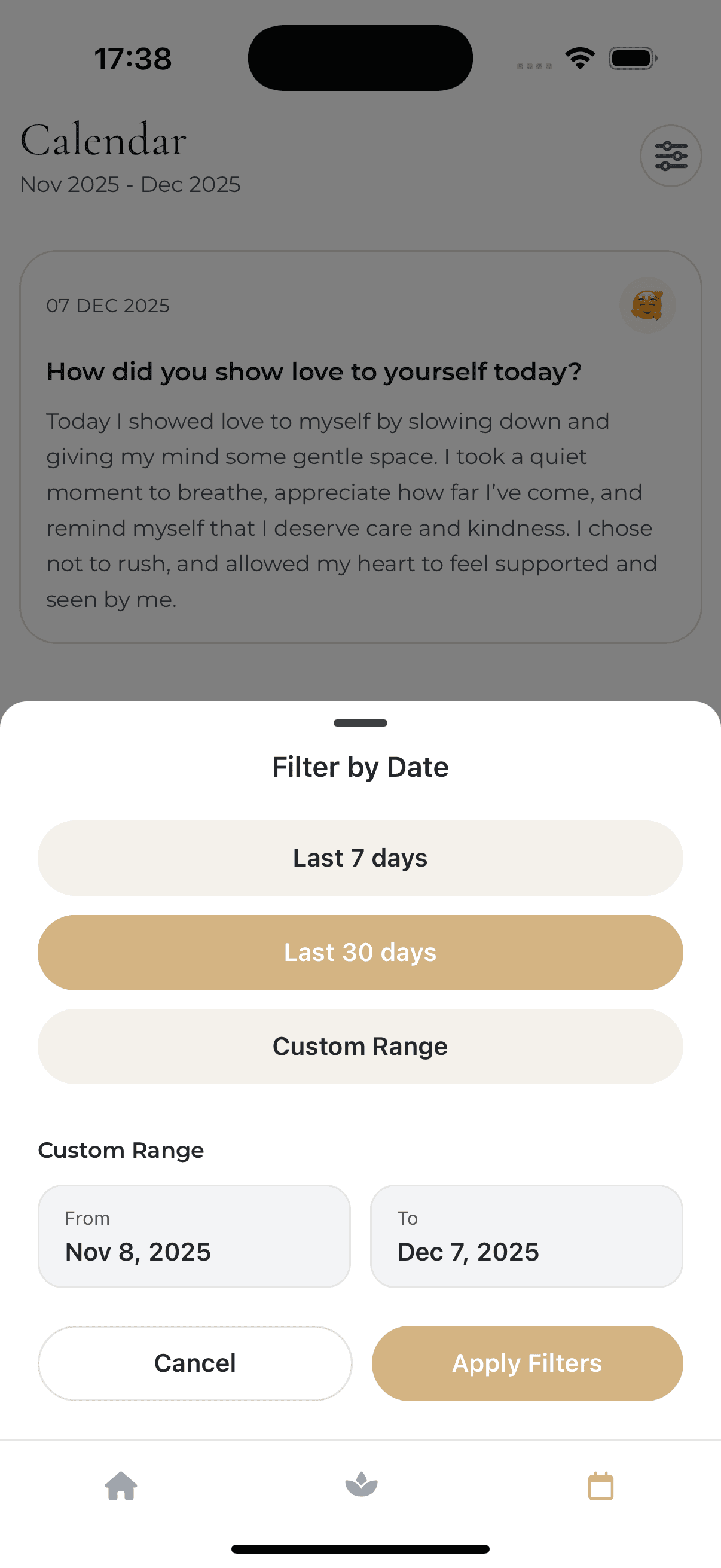 Timeline screen preview